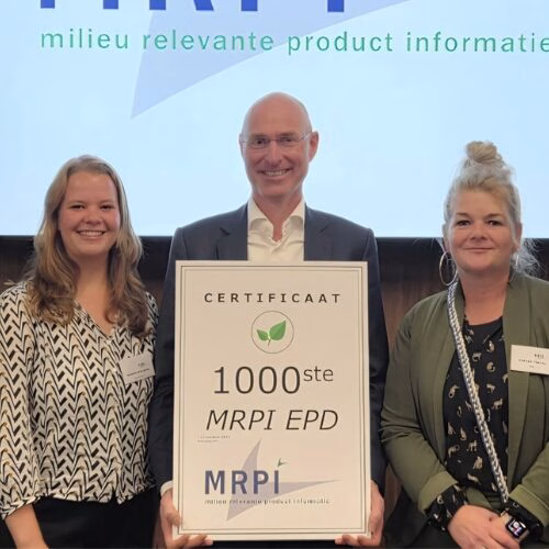 Celebrating a milestone: Certificate for publishing the 1,000th MRPI-EPD